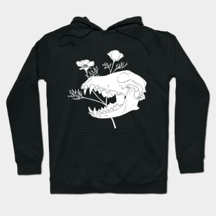 Coyote Skull with California Poppies Hoodie